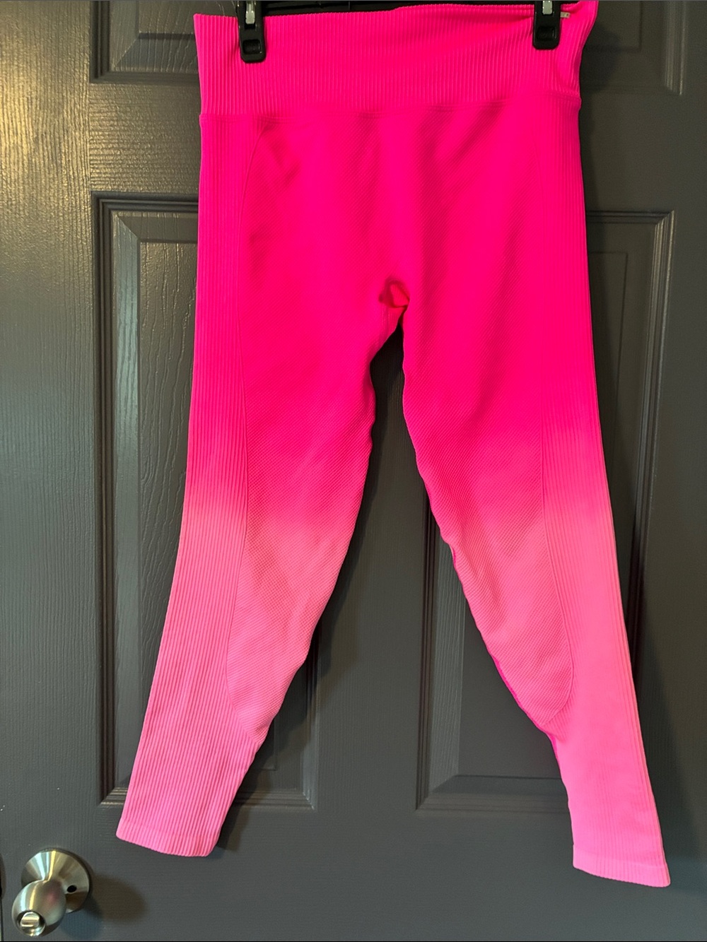 Pink Ribbed Leggings
